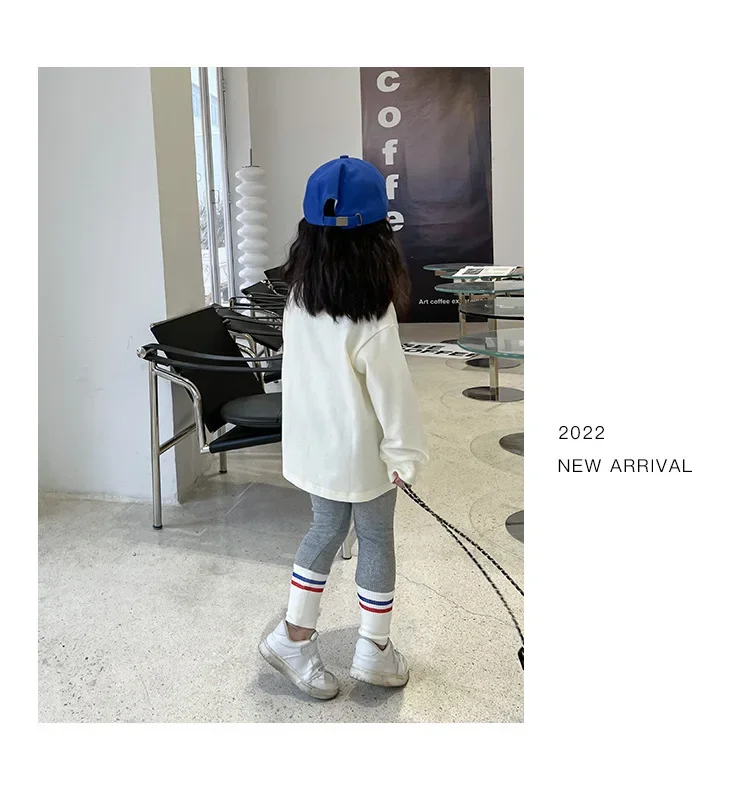 Autumn Children's Fashionable Sports Set Baby Girl Sweater + Leggings Two-piece Sets Girl Toddler Cartoon Alphabet Clothing