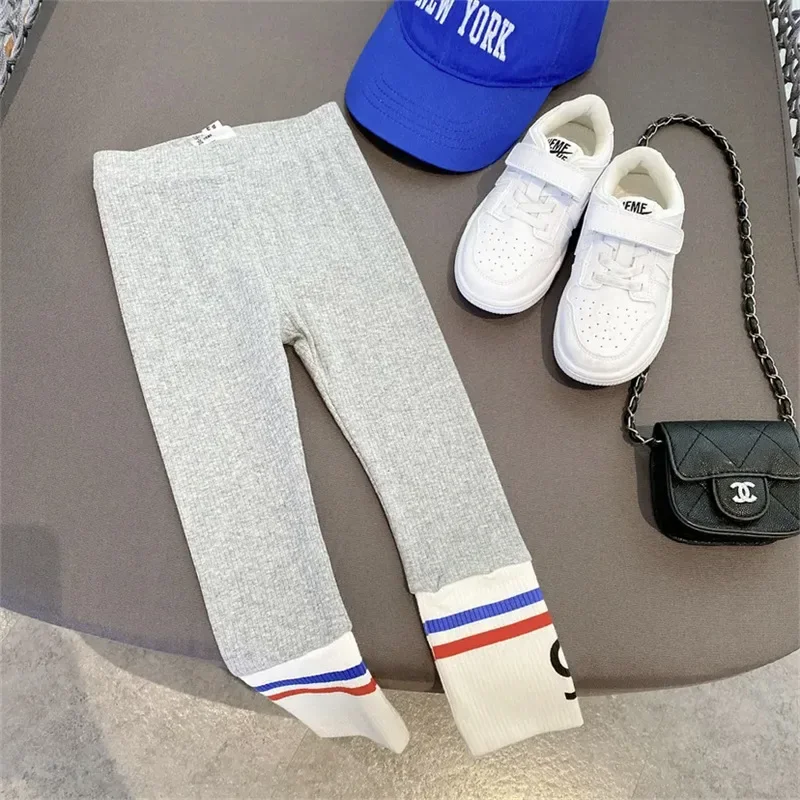 Autumn Children's Fashionable Sports Set Baby Girl Sweater + Leggings Two-piece Sets Girl Toddler Cartoon Alphabet Clothing