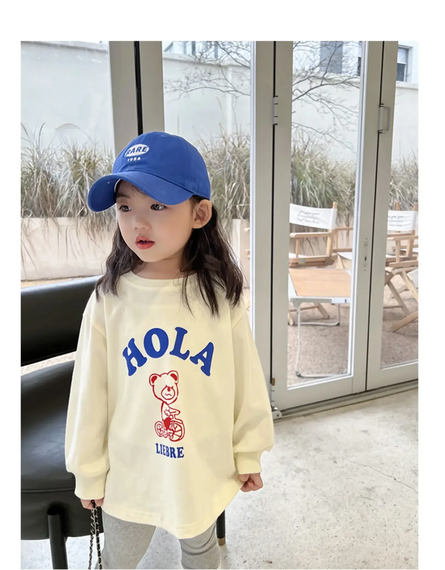 Autumn Children's Fashionable Sports Set Baby Girl Sweater + Leggings Two-piece Sets Girl Toddler Cartoon Alphabet Clothing