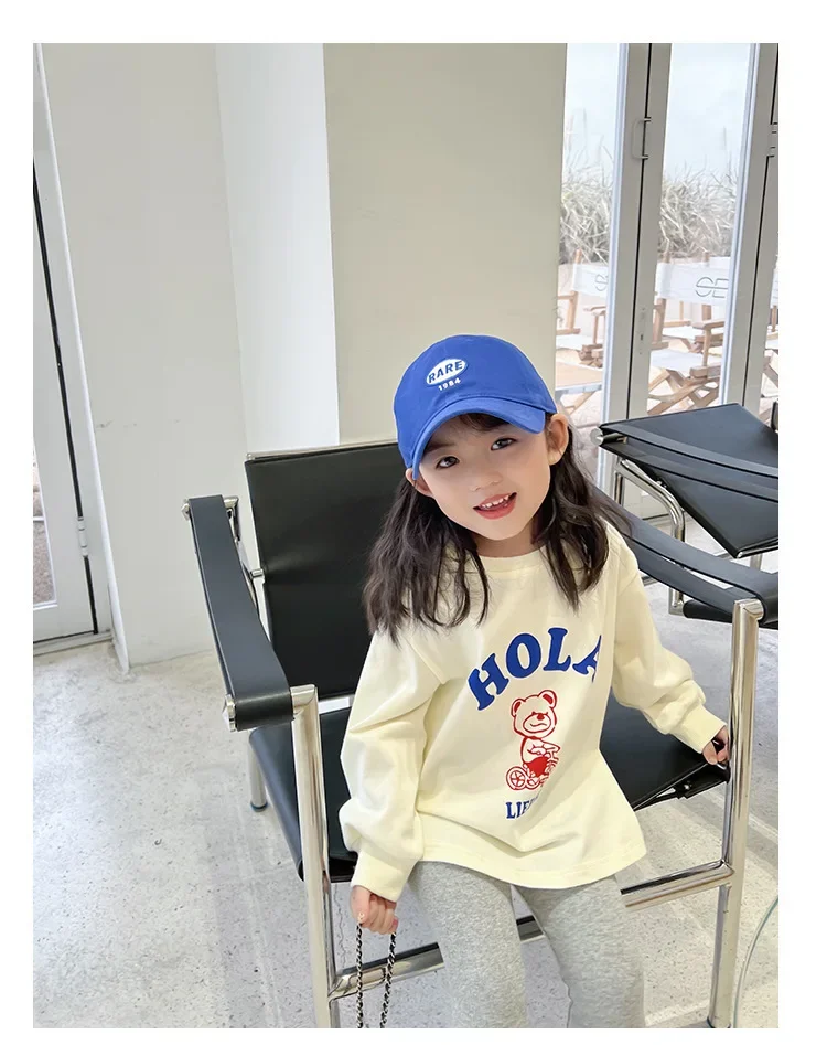 Autumn Children's Fashionable Sports Set Baby Girl Sweater + Leggings Two-piece Sets Girl Toddler Cartoon Alphabet Clothing
