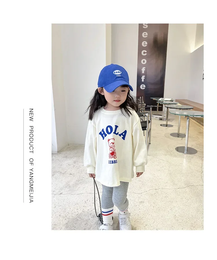 Autumn Children's Fashionable Sports Set Baby Girl Sweater + Leggings Two-piece Sets Girl Toddler Cartoon Alphabet Clothing