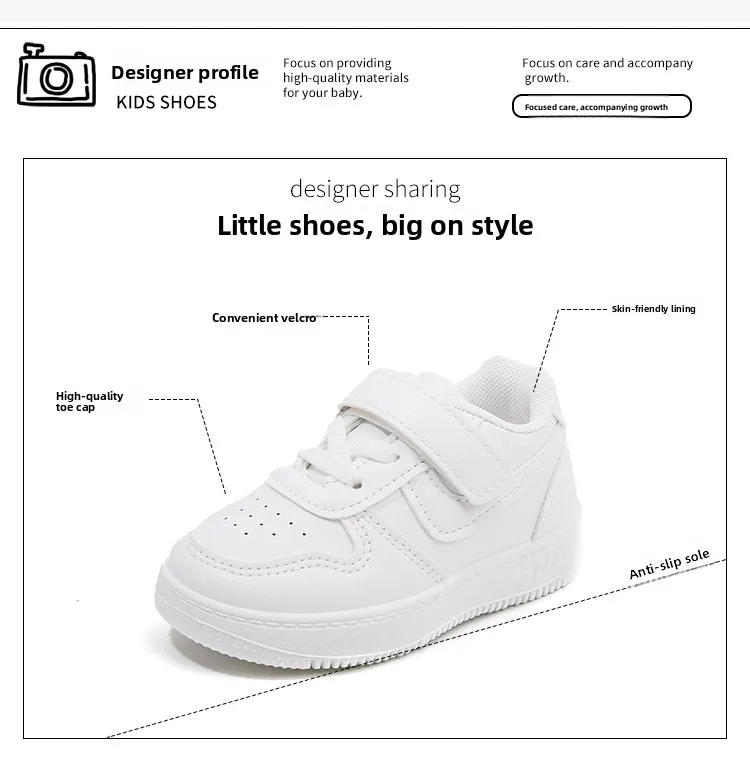 Autumn Children Sneaker Boys Casual Shoes Leather Flat Student Walking Shoes Non-slip Girl Lightweight Sports Tennis Footwear