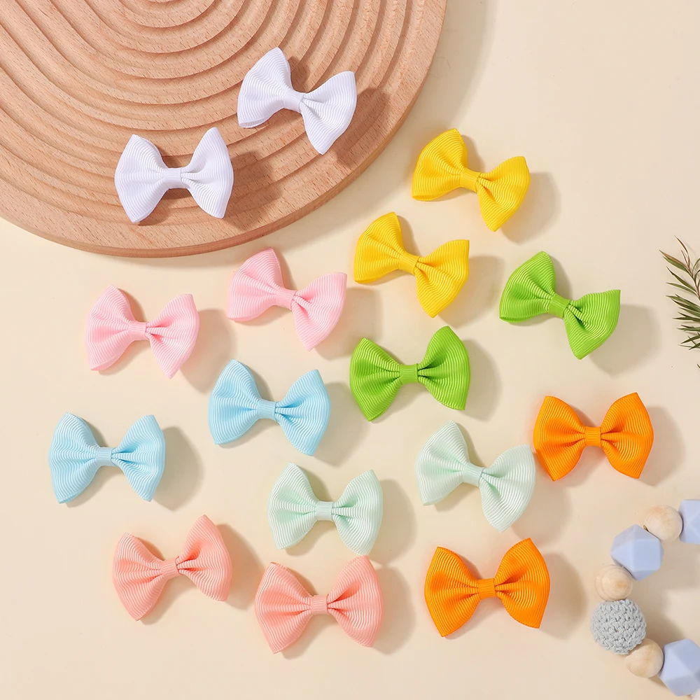 10/20/26/40pcs Random Color Bow Ribbon Hair Bow Clips Handmade Hairgripes Headwear Hairpins Baby Kids Hair Accessories