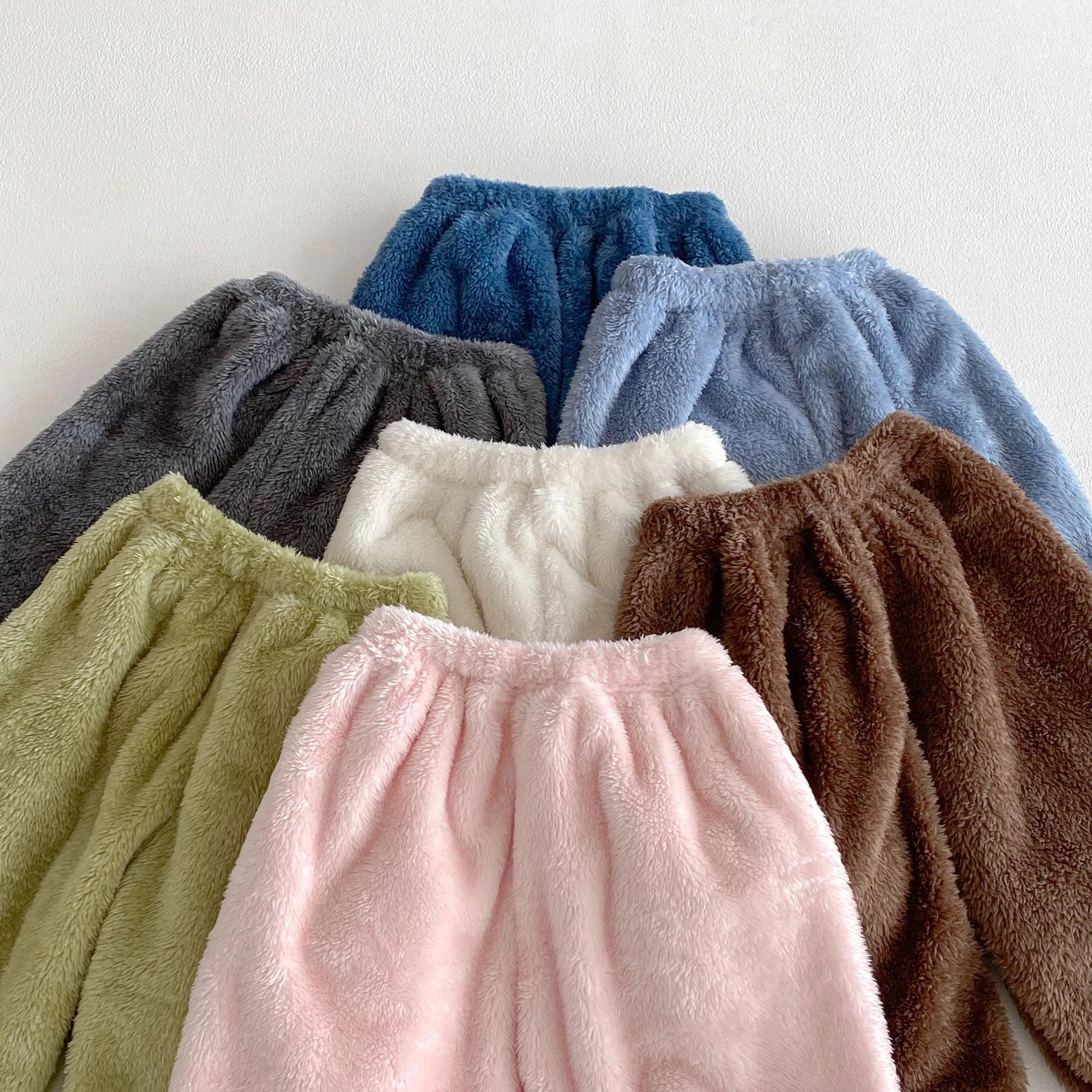 Baby Boys Girls Plush Pants New Design Pajamas Pants Autumn Winter Casual Fashion Long Pants Toddler All-match Velvet Trousers