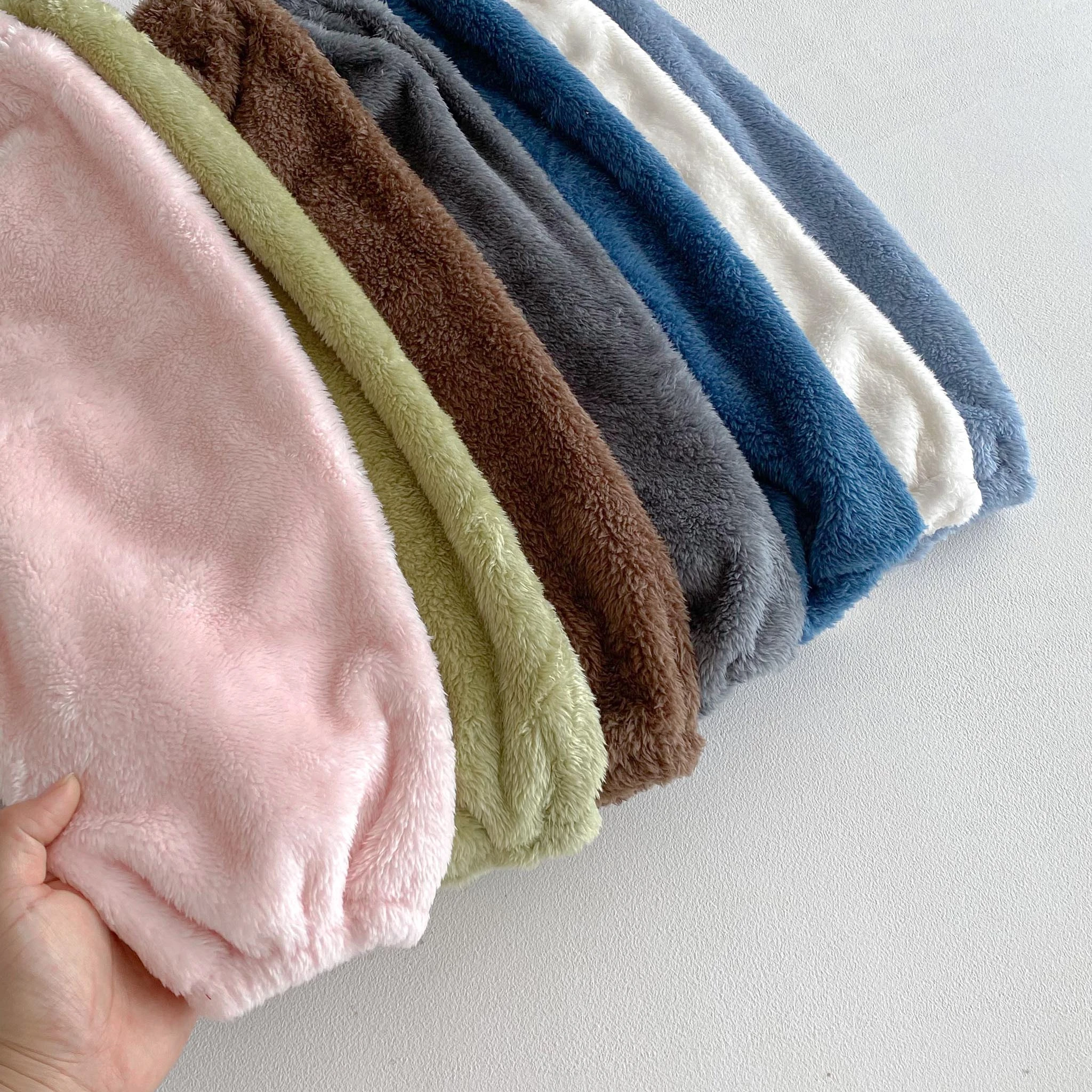 Baby Boys Girls Plush Pants New Design Pajamas Pants Autumn Winter Casual Fashion Long Pants Toddler All-match Velvet Trousers