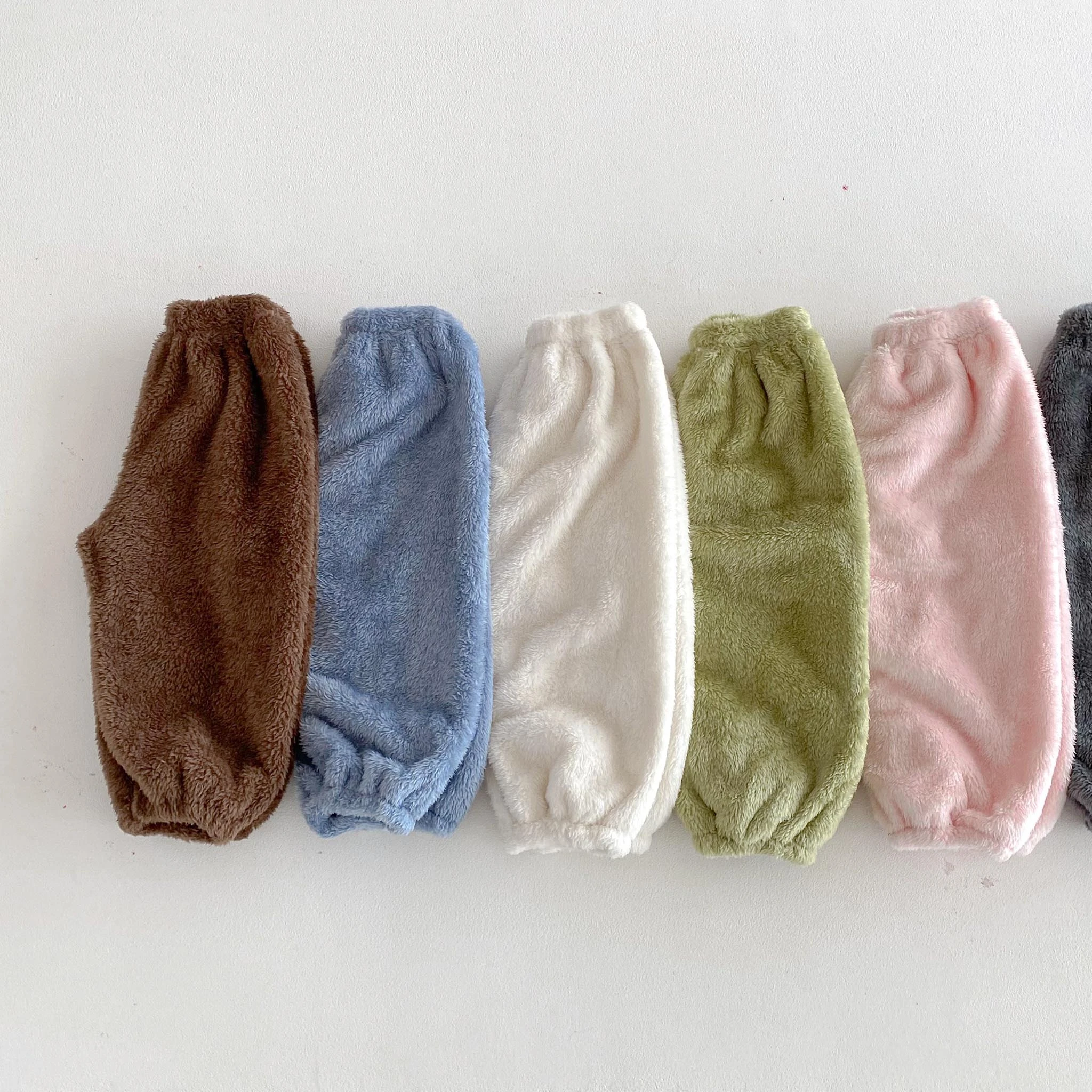 Baby Boys Girls Plush Pants New Design Pajamas Pants Autumn Winter Casual Fashion Long Pants Toddler All-match Velvet Trousers