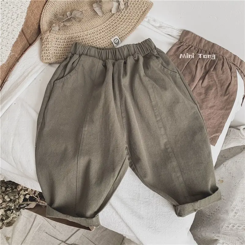 2026 New Children Pants Spring and Autumn New Casual Loose Boy's Wide-leg Pant Harem Pants 1-5Y Kid's Trousers