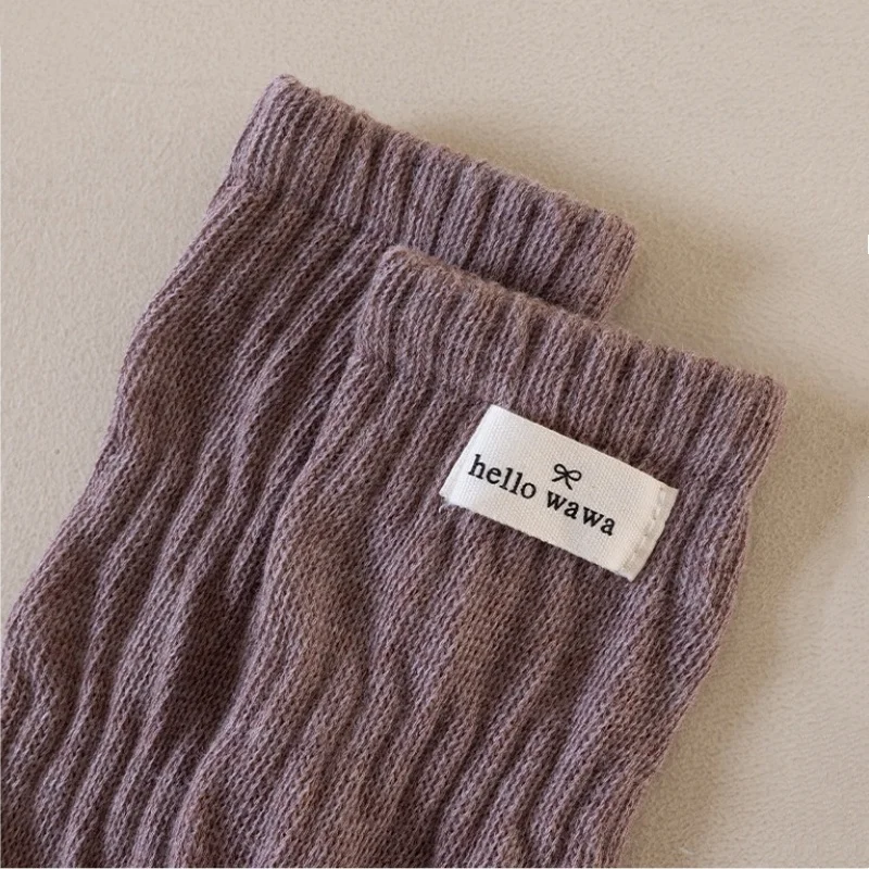 Kids Long Socks For Girls Spring Autumn New Cotton Children's Calf Socks Retro Solid Knee High Baby Child Girl Socks 1-12Years
