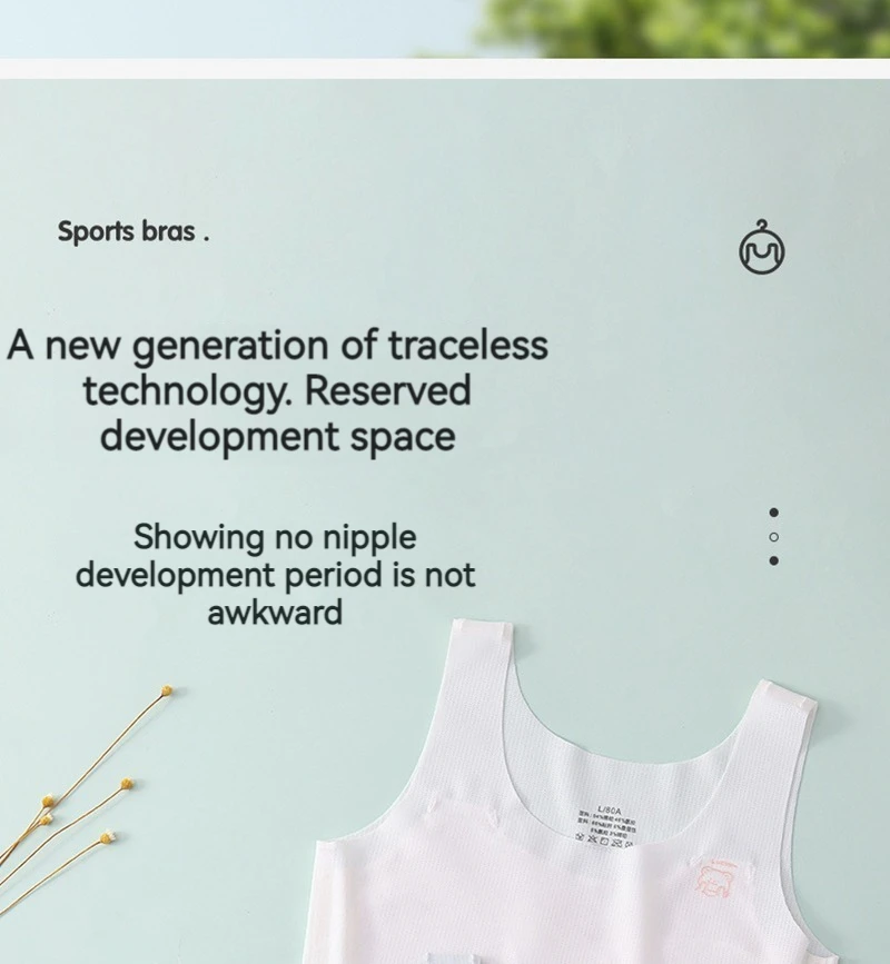 2026 Bra For Teenager Girls New Student Girl Development Period Bra No Steel Ring Girl Sports Tube Top Solid Color Training Bra