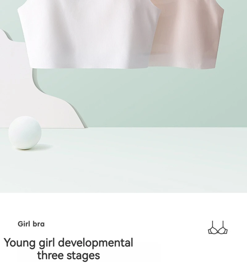 2026 Bra For Teenager Girls New Student Girl Development Period Bra No Steel Ring Girl Sports Tube Top Solid Color Training Bra