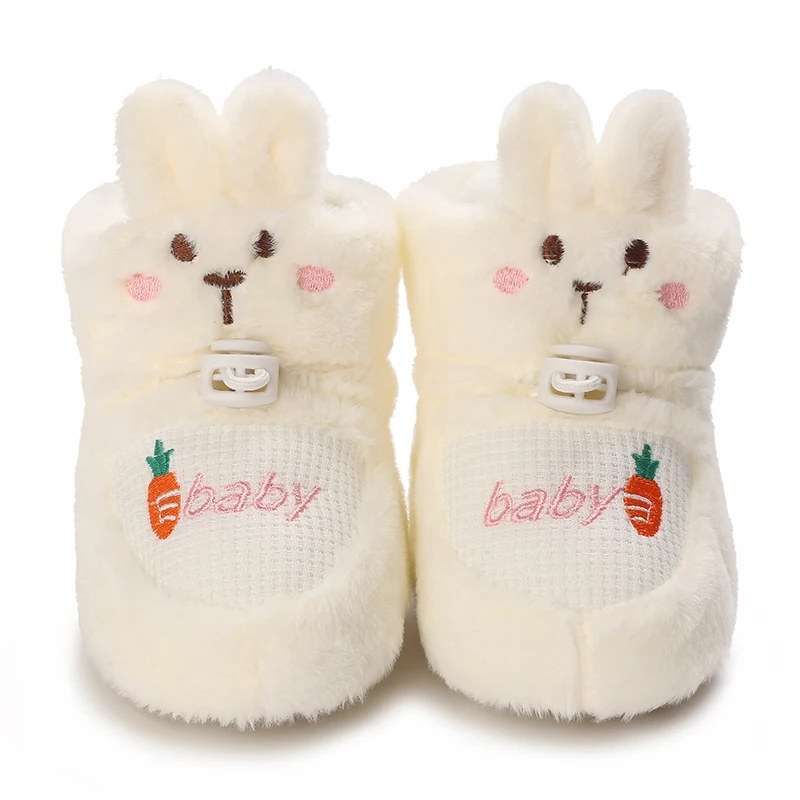 Infant Pre-Walker Shoes Baby Shoes 0-1Year Cute Plush Bunny Bear Winter Warm Soft Booties Footwear