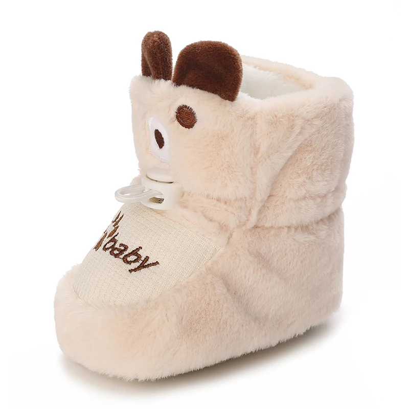 Infant Pre-Walker Shoes Baby Shoes 0-1Year Cute Plush Bunny Bear Winter Warm Soft Booties Footwear