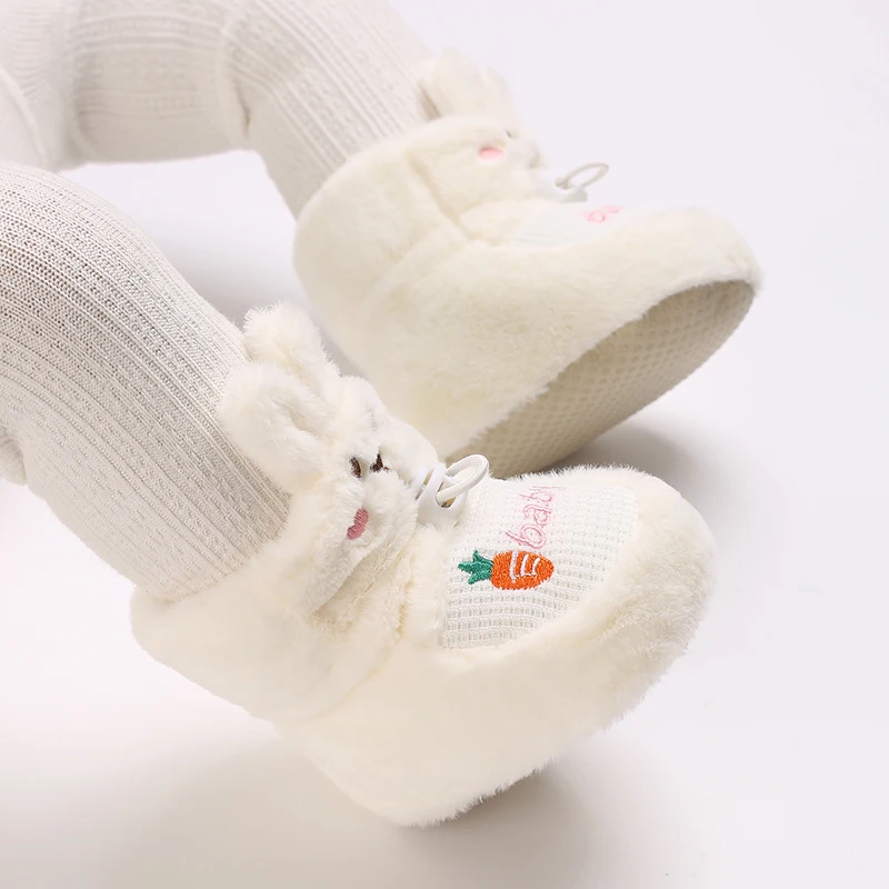 Infant Pre-Walker Shoes Baby Shoes 0-1Year Cute Plush Bunny Bear Winter Warm Soft Booties Footwear
