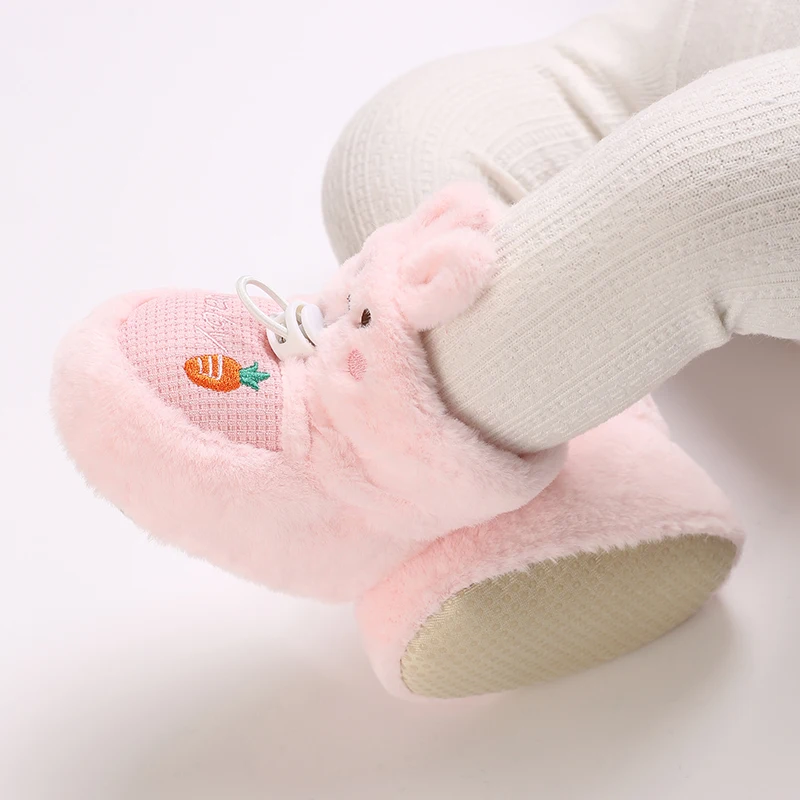 Infant Pre-Walker Shoes Baby Shoes 0-1Year Cute Plush Bunny Bear Winter Warm Soft Booties Footwear