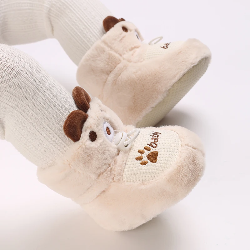 Infant Pre-Walker Shoes Baby Shoes 0-1Year Cute Plush Bunny Bear Winter Warm Soft Booties Footwear