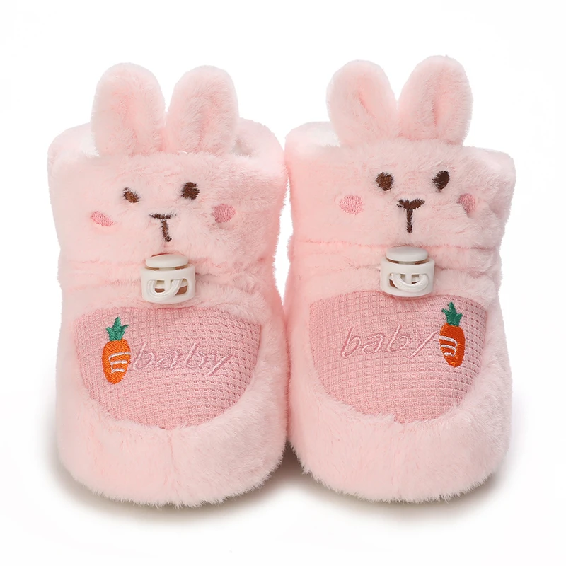Infant Pre-Walker Shoes Baby Shoes 0-1Year Cute Plush Bunny Bear Winter Warm Soft Booties Footwear