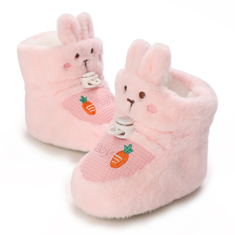 Infant Pre-Walker Shoes Baby Shoes 0-1Year Cute Plush Bunny Bear Winter Warm Soft Booties Footwear