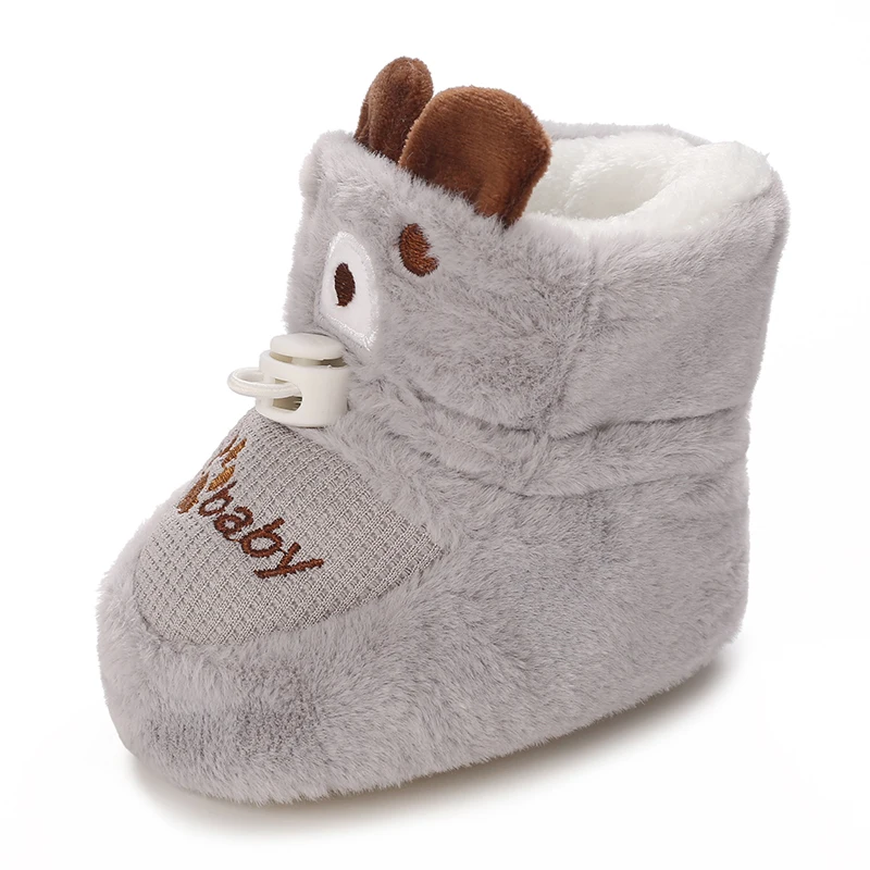 Infant Pre-Walker Shoes Baby Shoes 0-1Year Cute Plush Bunny Bear Winter Warm Soft Booties Footwear