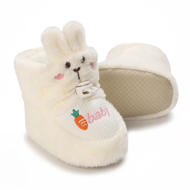 Infant Pre-Walker Shoes Baby Shoes 0-1Year Cute Plush Bunny Bear Winter Warm Soft Booties Footwear