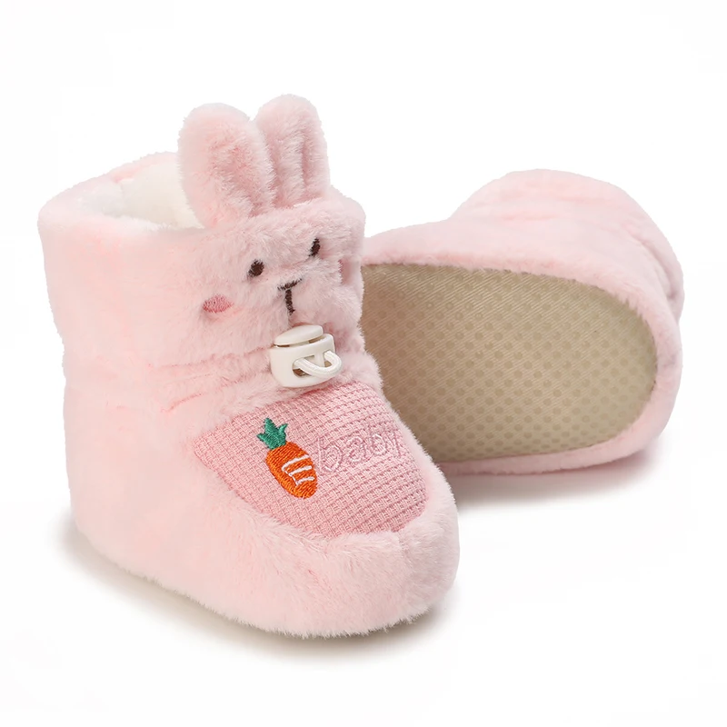 Infant Pre-Walker Shoes Baby Shoes 0-1Year Cute Plush Bunny Bear Winter Warm Soft Booties Footwear