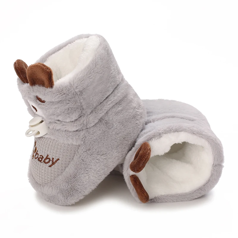 Infant Pre-Walker Shoes Baby Shoes 0-1Year Cute Plush Bunny Bear Winter Warm Soft Booties Footwear