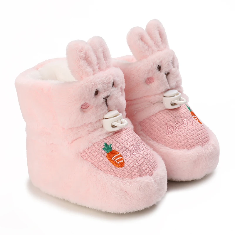 Infant Pre-Walker Shoes Baby Shoes 0-1Year Cute Plush Bunny Bear Winter Warm Soft Booties Footwear