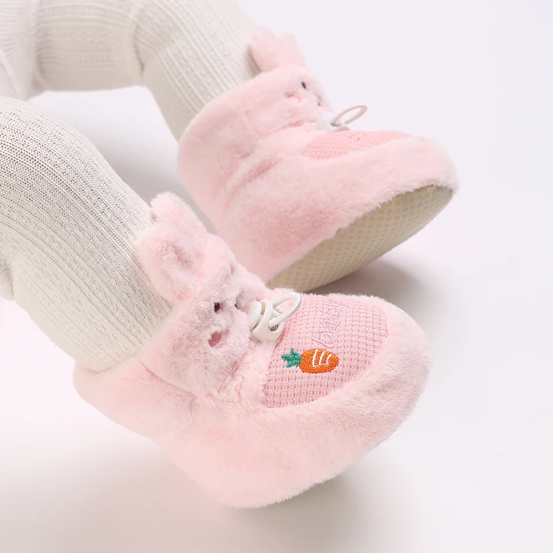 Infant Pre-Walker Shoes Baby Shoes 0-1Year Cute Plush Bunny Bear Winter Warm Soft Booties Footwear