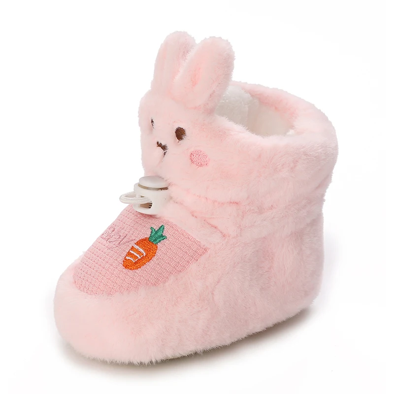 Infant Pre-Walker Shoes Baby Shoes 0-1Year Cute Plush Bunny Bear Winter Warm Soft Booties Footwear
