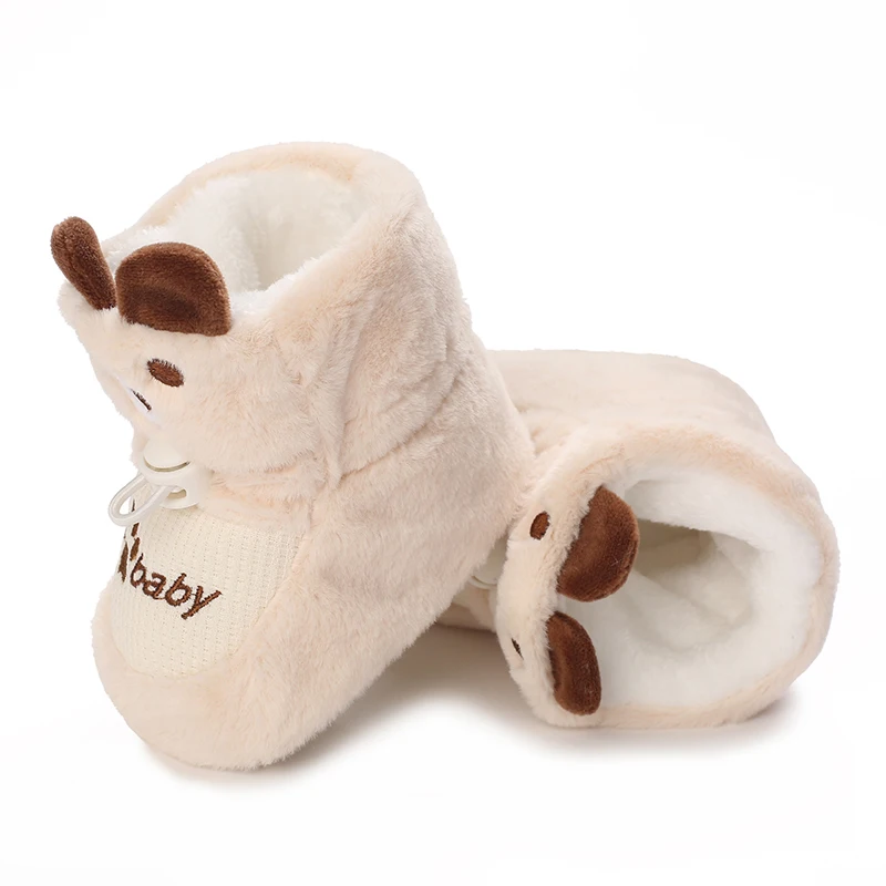 Infant Pre-Walker Shoes Baby Shoes 0-1Year Cute Plush Bunny Bear Winter Warm Soft Booties Footwear