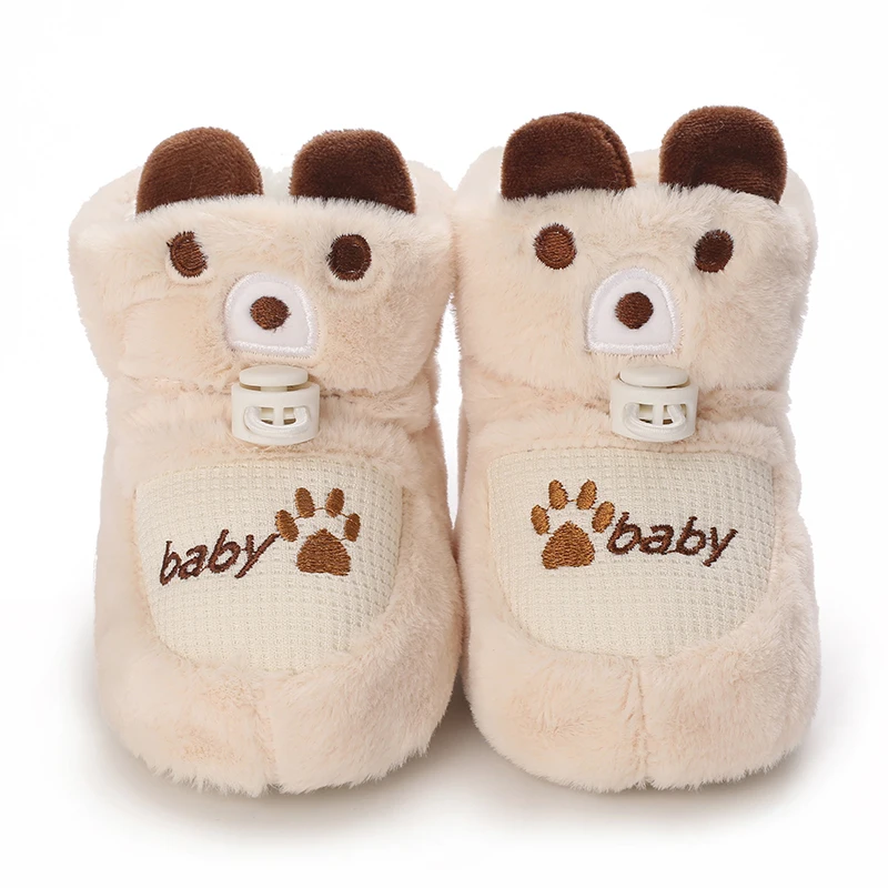 Infant Pre-Walker Shoes Baby Shoes 0-1Year Cute Plush Bunny Bear Winter Warm Soft Booties Footwear