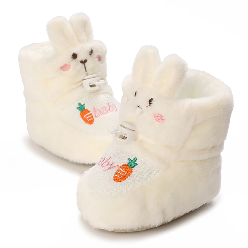 Infant Pre-Walker Shoes Baby Shoes 0-1Year Cute Plush Bunny Bear Winter Warm Soft Booties Footwear