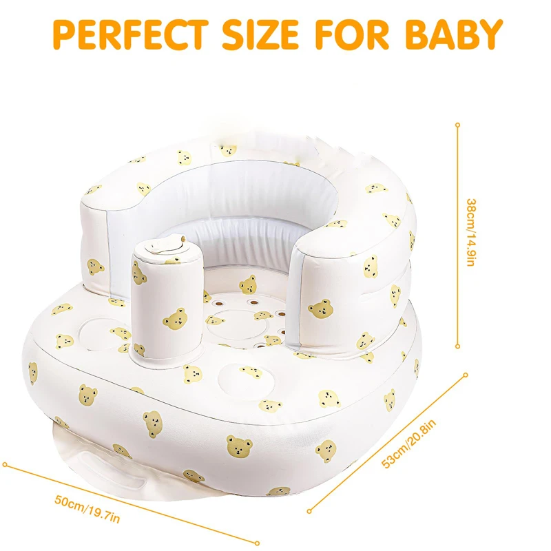 Inflatable Baby Seat for Babies 3-36 Months,Built in Air Pump Children Baby Sofa,Bumbo Seat for Learning to Sit,Feeding,Camping