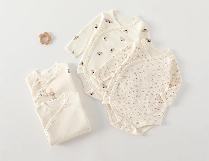 AYNIGIELL Autumn Pure Cotton Clothes Newborn Baby Girls Boys Romper 100% Cotton Long Sleeves Bodysuit Infant Baby Clothes