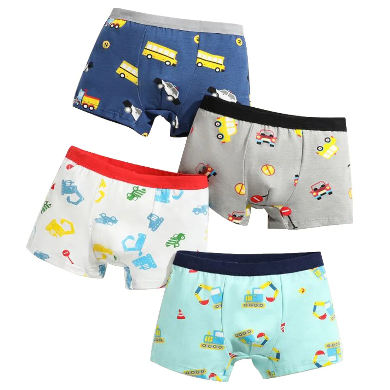 4/8/12 Pcs Boys Boxer Sets Briefs Kids Cotton Underwear Baby Underpants Teenager Cartoon Dinosaur Print Soft Children Panties