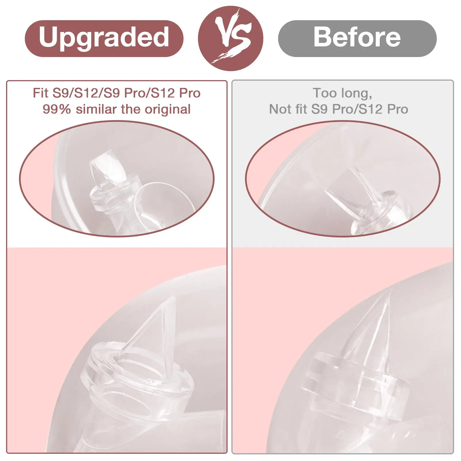 12Pcs Duckbill Valves and Diaphragm Compatible with Momcozy S9 Pro/S12 Pro Wearable Breast Pump, Breast Pump Replacement Parts