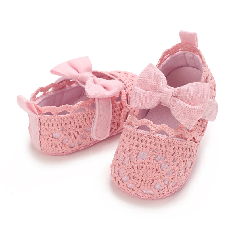 0-18M Baby Shoes Infant Pre-Walker Shoes, Cute Pink Theme Casual Flat Shoes, Soft Sole Lightweight Comfortable for Girls