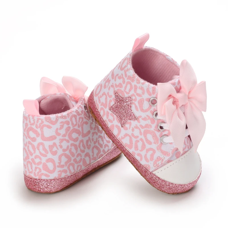 0-18M Baby Shoes Infant Pre-Walker Shoes, Cute Pink Theme Casual Flat Shoes, Soft Sole Lightweight Comfortable for Girls