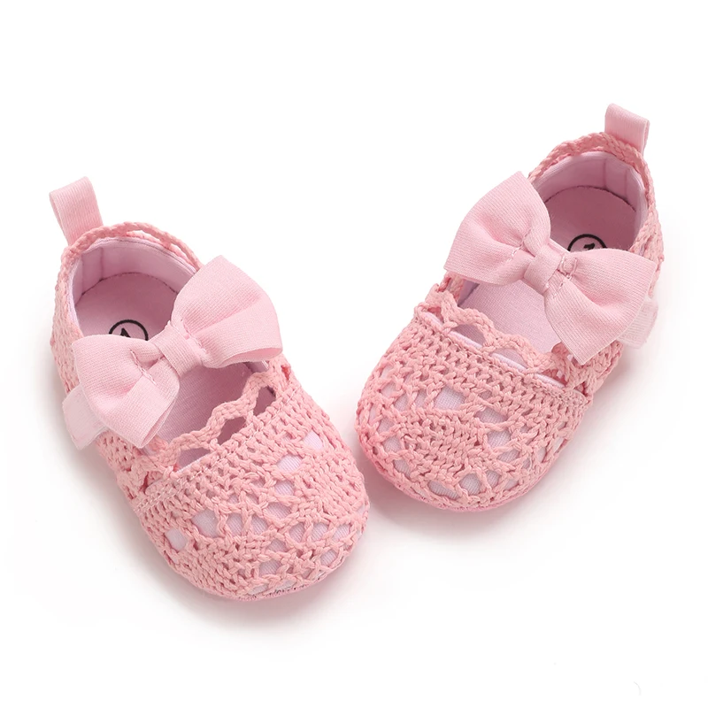 0-18M Baby Shoes Infant Pre-Walker Shoes, Cute Pink Theme Casual Flat Shoes, Soft Sole Lightweight Comfortable for Girls