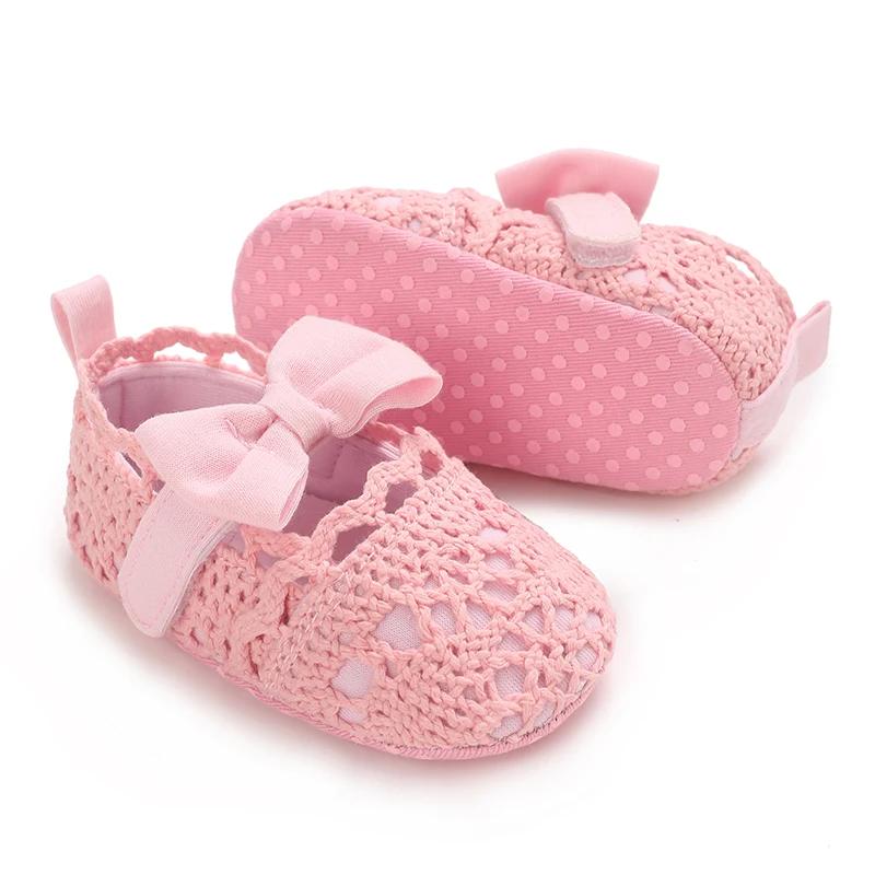 0-18M Baby Shoes Infant Pre-Walker Shoes, Cute Pink Theme Casual Flat Shoes, Soft Sole Lightweight Comfortable for Girls