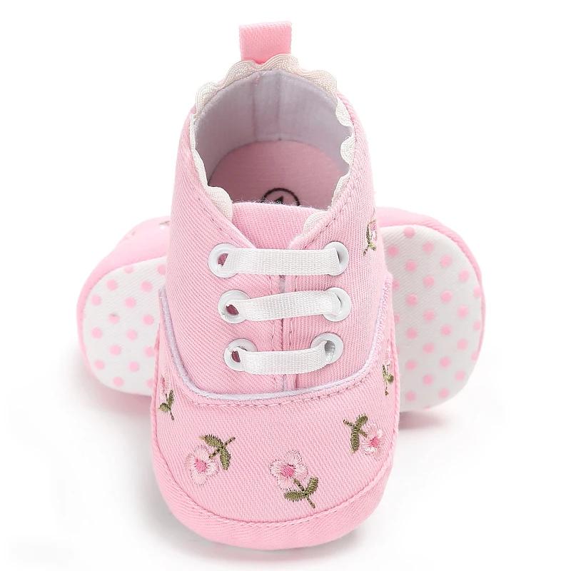 0-18M Baby Shoes Infant Pre-Walker Shoes, Cute Pink Theme Casual Flat Shoes, Soft Sole Lightweight Comfortable for Girls
