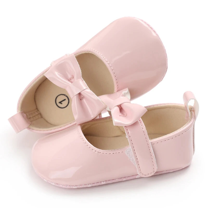 0-18M Baby Shoes Infant Pre-Walker Shoes, Cute Pink Theme Casual Flat Shoes, Soft Sole Lightweight Comfortable for Girls