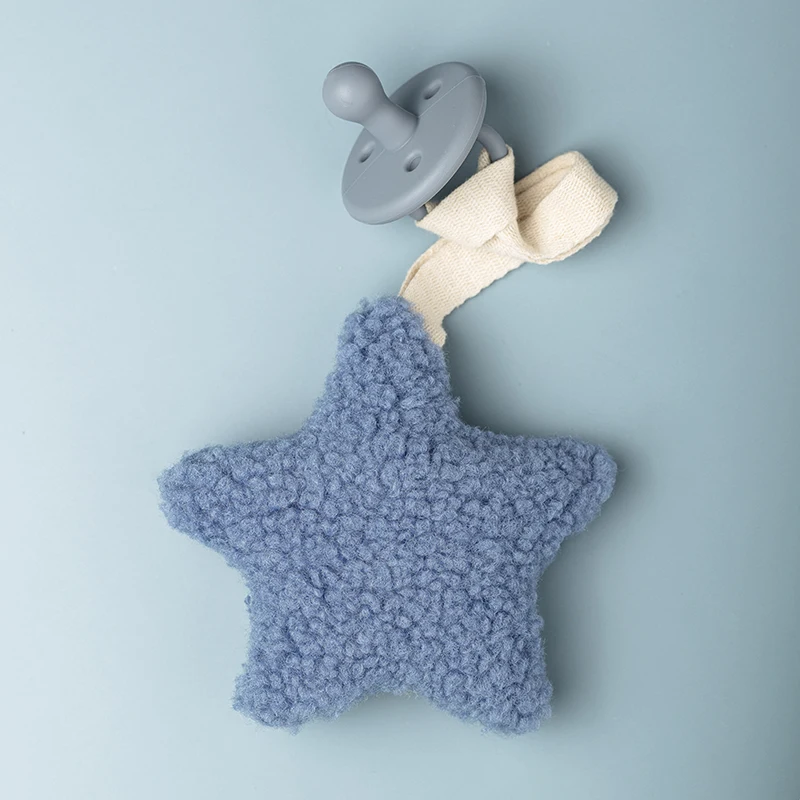 Baby Pacifier Clip Sherpa Star Moon Infant Newborn Pacifier Chain Silicone Nipple Soother Dummy Holder BPA Free Baby Accessory