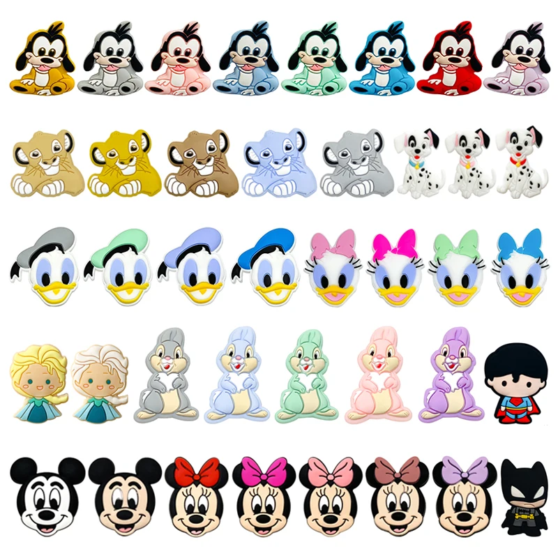 5pcs Silicone Cartoon Beads Pacifier Chain Baby DIY Care Nipple Chain Fittings