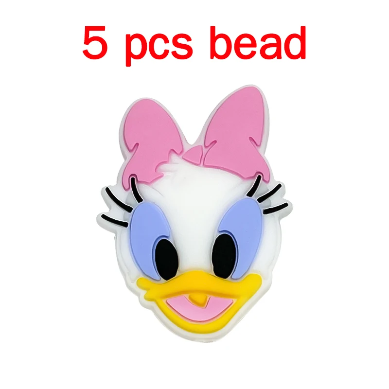 5pcs Silicone Cartoon Beads Pacifier Chain Baby DIY Care Nipple Chain Fittings