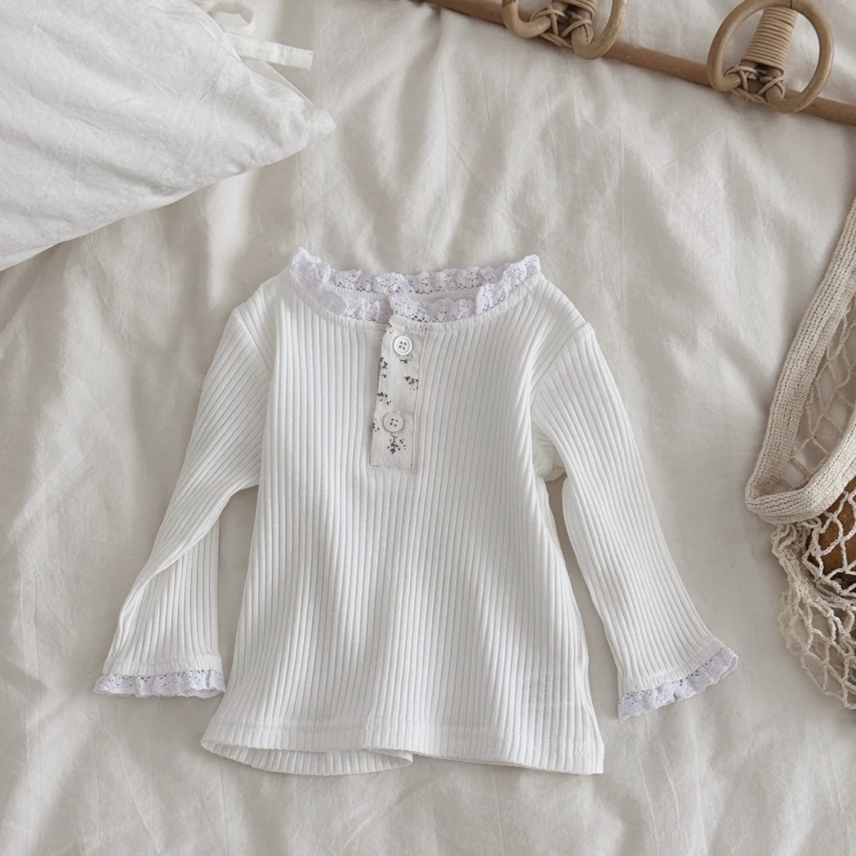 Autumn Fashion Newborn Baby Girls Clothes Comfort Solid Color Lace Long Sleeves Trendy Breathable Kids Girl Korean Style