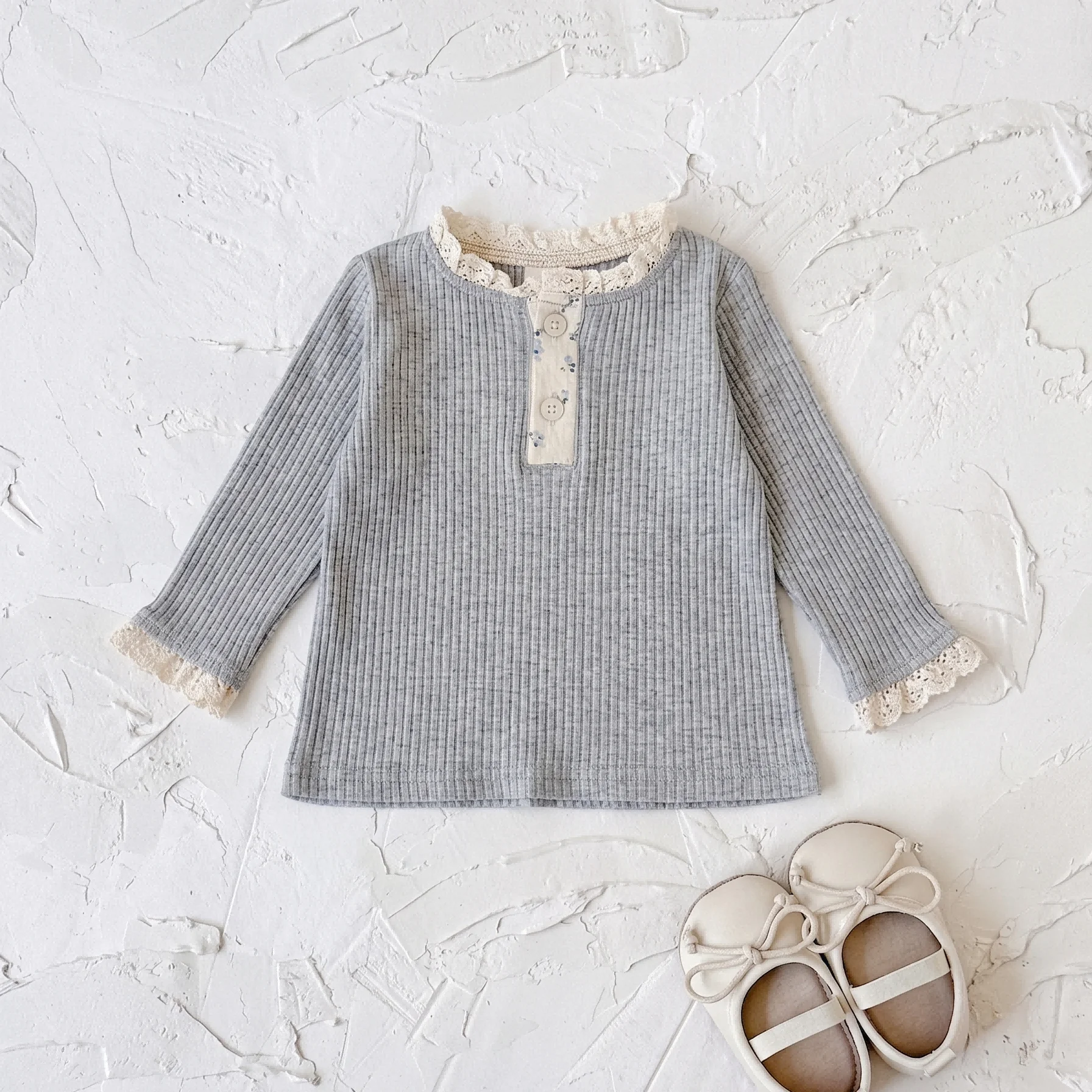 Autumn Fashion Newborn Baby Girls Clothes Comfort Solid Color Lace Long Sleeves Trendy Breathable Kids Girl Korean Style