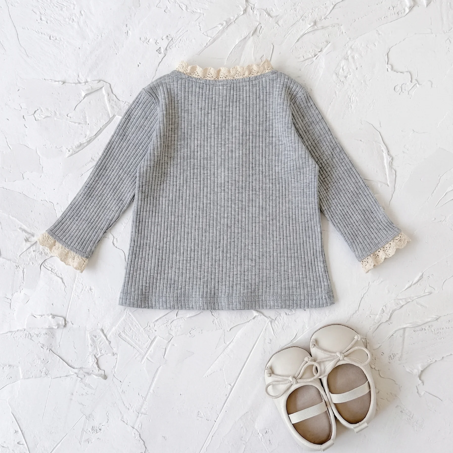 Autumn Fashion Newborn Baby Girls Clothes Comfort Solid Color Lace Long Sleeves Trendy Breathable Kids Girl Korean Style