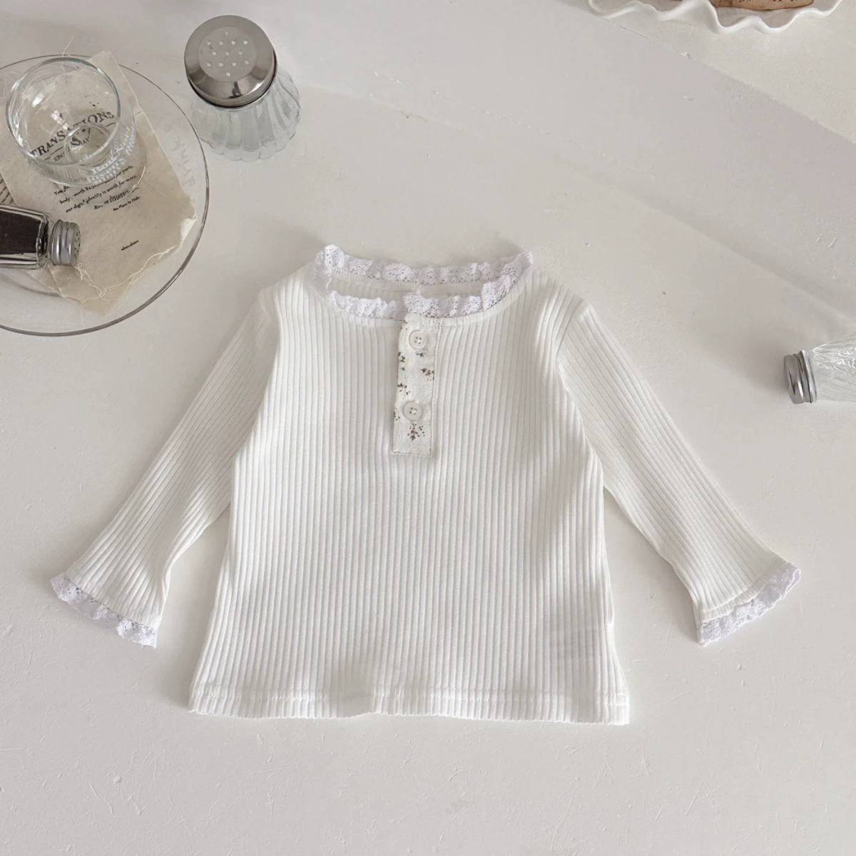 Autumn Fashion Newborn Baby Girls Clothes Comfort Solid Color Lace Long Sleeves Trendy Breathable Kids Girl Korean Style