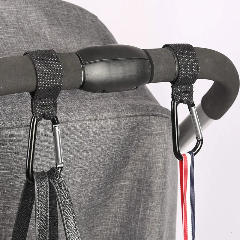5/2PCs baby stroller hook clip aluminum alloy carabiner cart organizer diaper bag shopping pram hook hanger stroller accessories