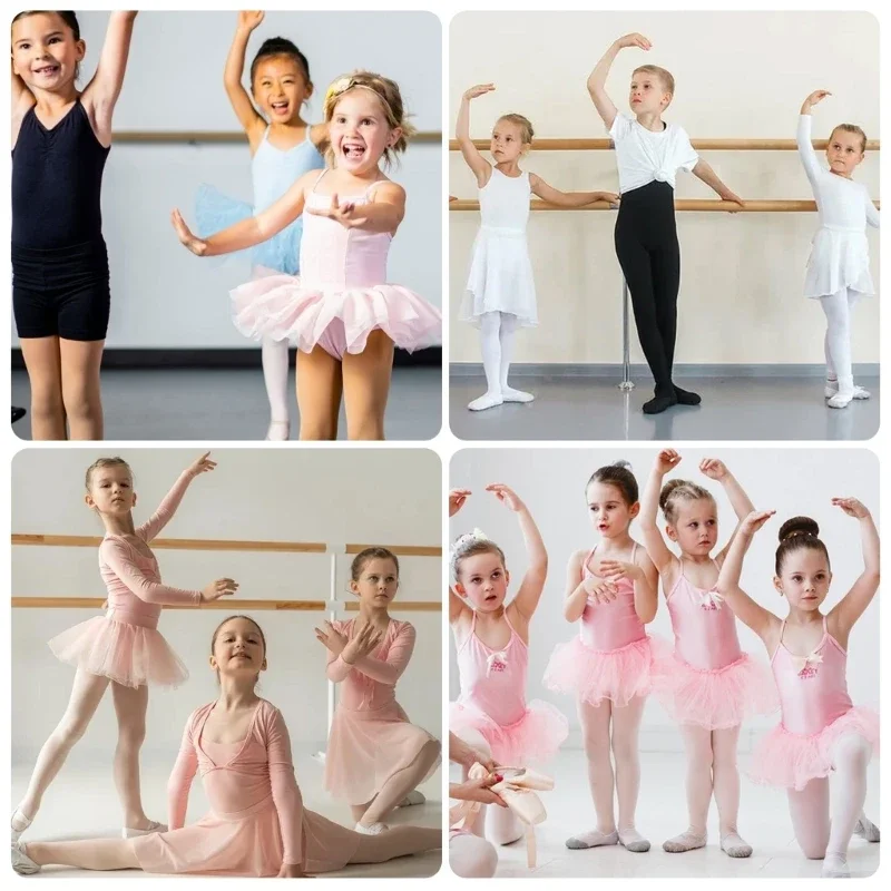 School Kids Girls Transition Ballet Tights Ultra-Soft Comfortable Opaque Convertible Baby Dance Pantyhose Stocking With The Hole
